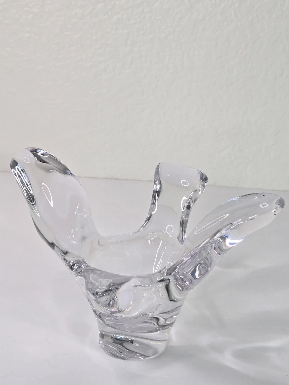 Princess House Lead Crystal Flying Bird Dove‎ Candy Trinket Dish Soaring VTG art